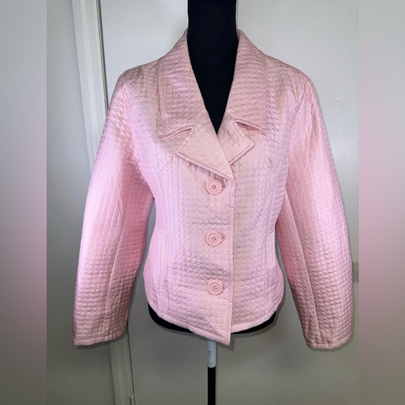 VINTAGE 100% Silk Pink Quilted Women's Jacket - Picture 1 of 6